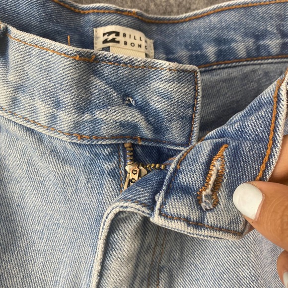 Billabong Denim Shorts 30 Blue High Rise Drift Away Jean Cutoff Distressed - Picture 16 of 16